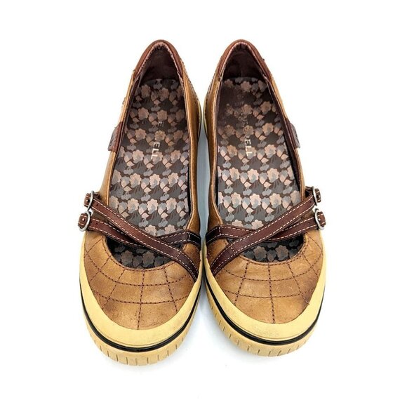 Women's 8 (38.5) MERRELL Zodiac Golden Taupe Leather Comfort Mary Jane Loafer - Picture 3 of 6